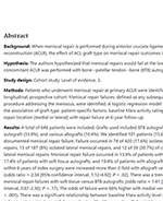 Anterior Cruciate Ligament Reconstruction With Concomitant Meniscal Repair: Is Graft Choice Predictive of Meniscal Repair Success?